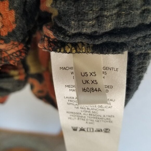 Free People Dress Fleur Twilight  Floral Print Loose Tunic Top Size XS Boho - Picture 10 of 14